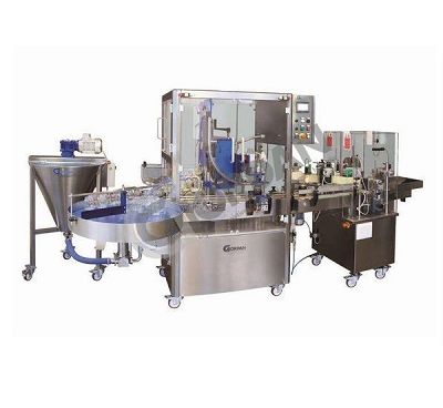 Linie automată de umplere, închidere și etichetare