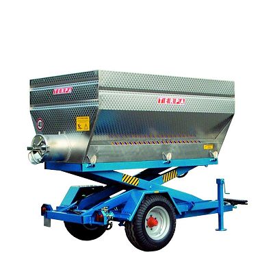 Remorcă cu snec pentru golire, cu pantograf