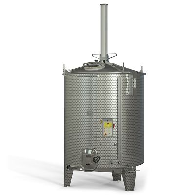 Vinificatoare cu piston și capac demontabil
