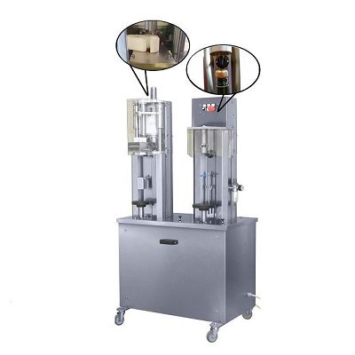 Mașină semi-automată de dopuit și de aplicat sârmă monobloc