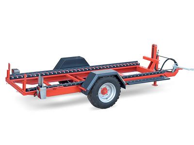 Platformă basculantă hidraulică, cu o singură axă, pentru transportul de cutii mari